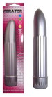 Wibrator plastikowy w kolorze srebrnym, o naturalnym ksztacie, o dugoci 18 cm i gruboci 3,20 cm. Pynna regulacja wibracji.
 