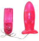 elowy penis analny z przyssawk, koloru rowego, o gruboci 4,2 cm i dugoci 12 cm. Z wibratorem.